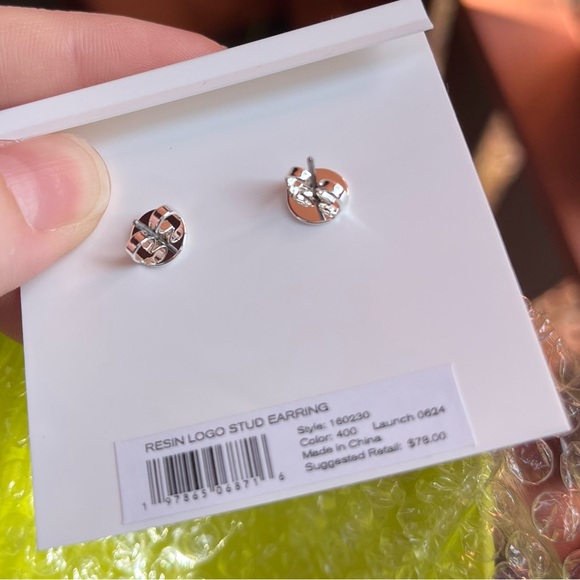 NEW Tory Burch Kira Pearl Stud Earrings Blue OS - Picture 3 of 12